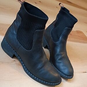 Gentle Souls Textured Black Leather chelsey Boot